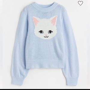 H&M Cat Jacquard knit sweater NWT